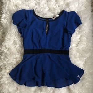 Royal blue peplum blouse